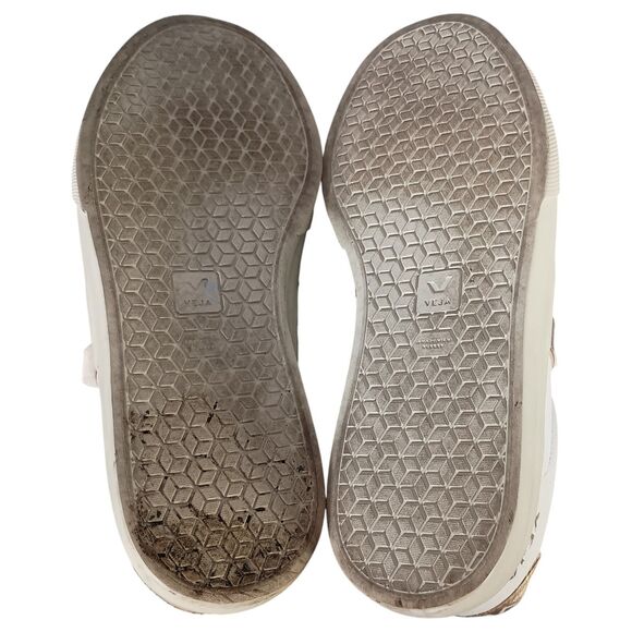 VEJA Sneakers T2 Womens 9 Gold White Leather Triple Strap - Picture 10 of 10
